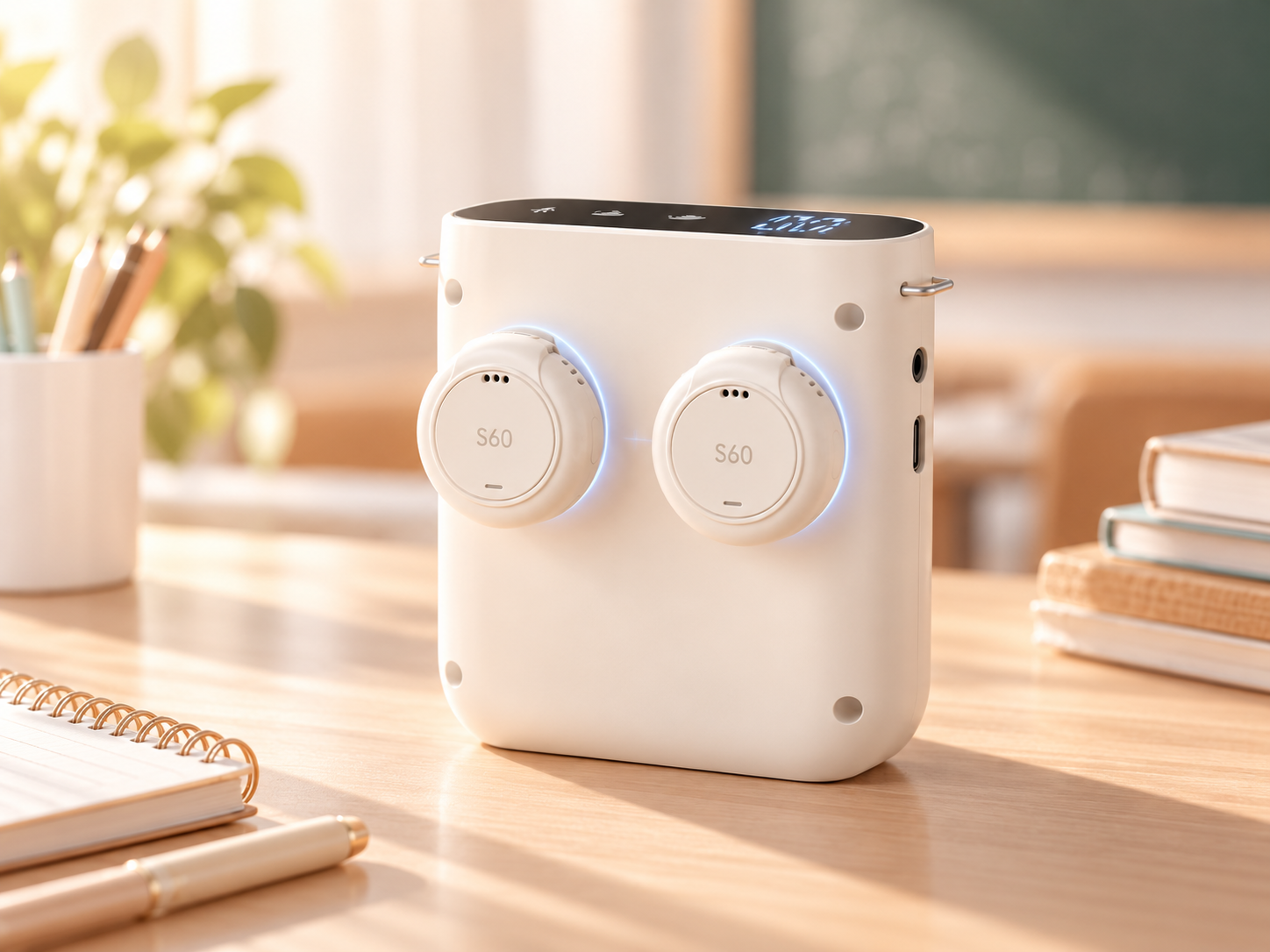 Hai micro S60 hít sạc trên mặt sau